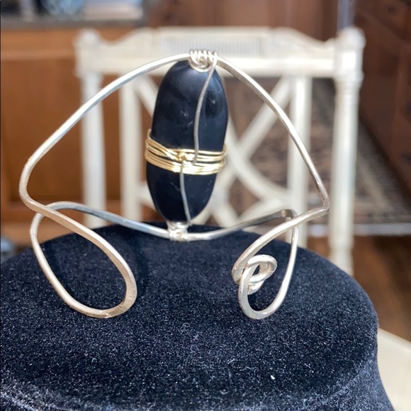 Artisan One-Of-A-Kind Cuff in Silver-Black-Gold - Picture 4 of 7